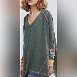 We The Free Dark Green Tunic with Yellow Details